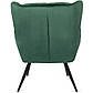 Елегантне велюрове крісло Vincent зелене на чорних дерев'яних ніжках у кімнату лофт, фото 7