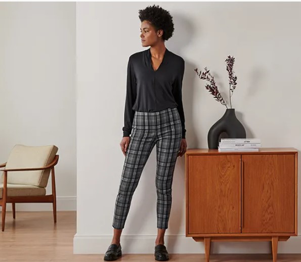 Стильні зручні жіночі стрейчові брюки в клітинку від tcm tchibo (Чібо), Німеччина, L-XL, фото 1