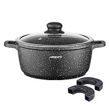 Каструля зі скляною кришкою ARDESTO Gemini Anzio, (26 см), 5 л, алюміній, чорний AR2454GE, фото 5