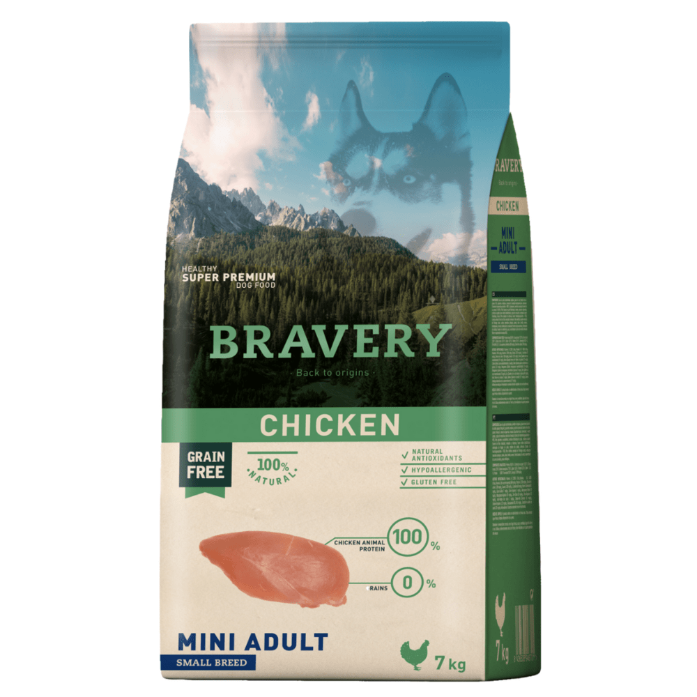 Сухий корм для собак дрібних порід з куркою BRAVERY Chicken Mini Adult, 7 кг (*), фото 1