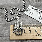 Чоловічий комплект герб України із мечами та ланцюжок  із чорнінням срібло 925 проба, фото 6