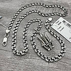 Чоловічий комплект герб України із мечами та ланцюжок  із чорнінням срібло 925 проба, фото 4