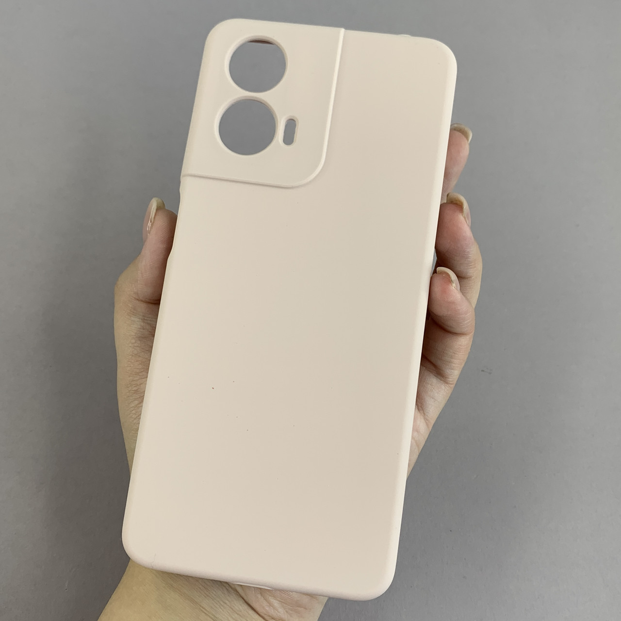 Силіконовий чохол з мікрофіброю для Motorola G24 пудровий d4q