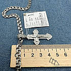 Комплект ланцюжок плоский бісмарк та православний хрест срібло із чорнінням 925 проба, фото 6