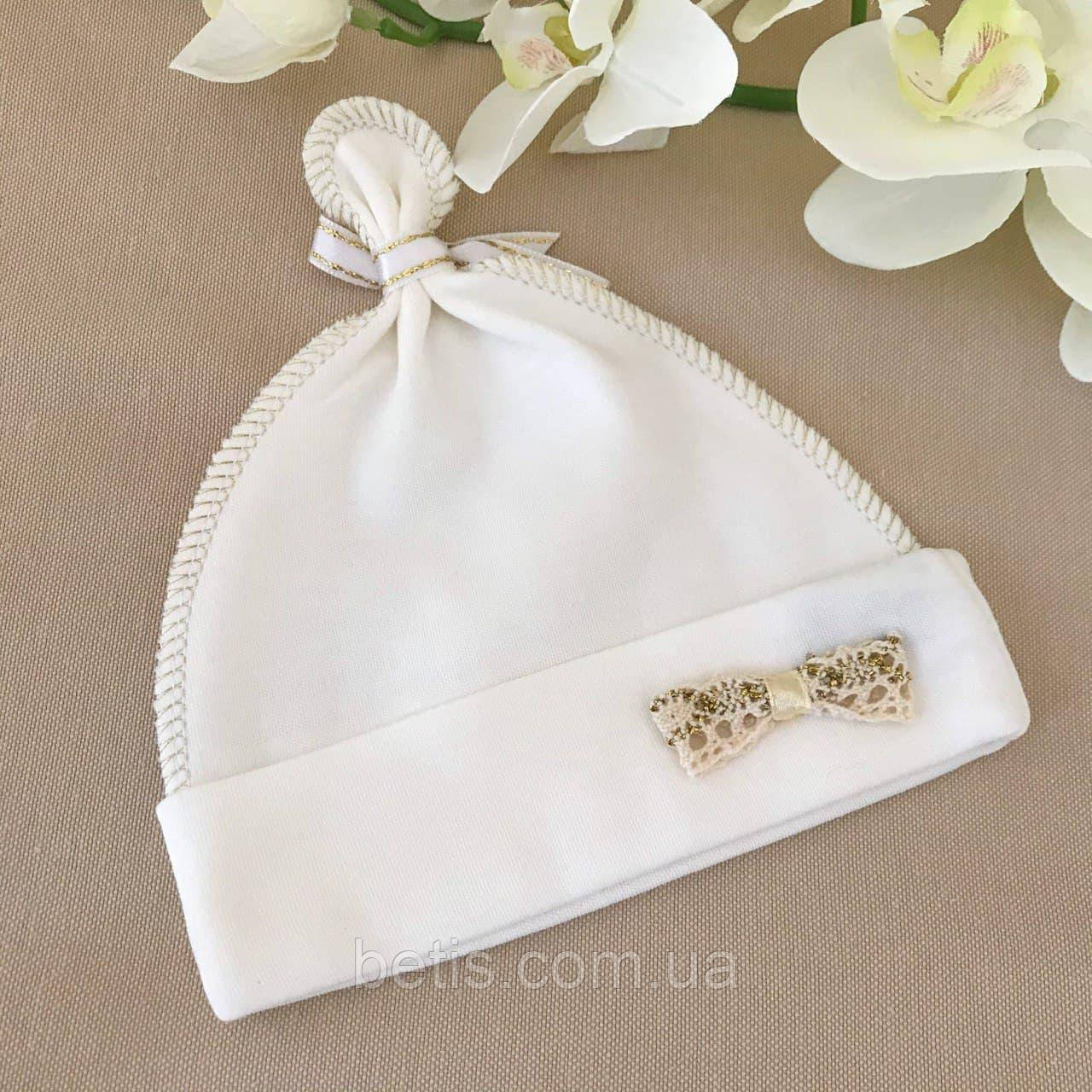 Шапочка "Зіронька" Молочний Інтерлок арт.27070850 Зріст 68-44(р)