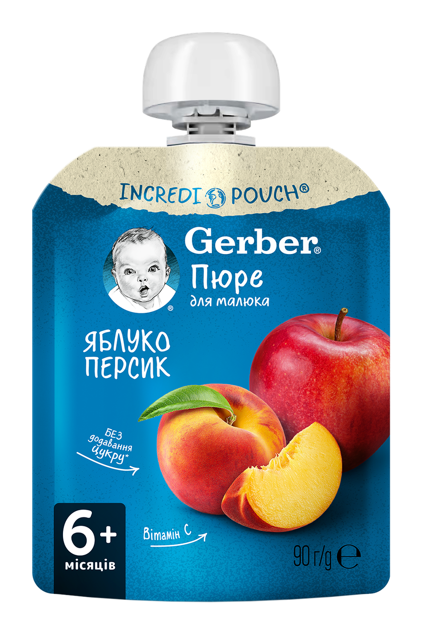 Пюре GERBER "Яблуко та персик", 90г