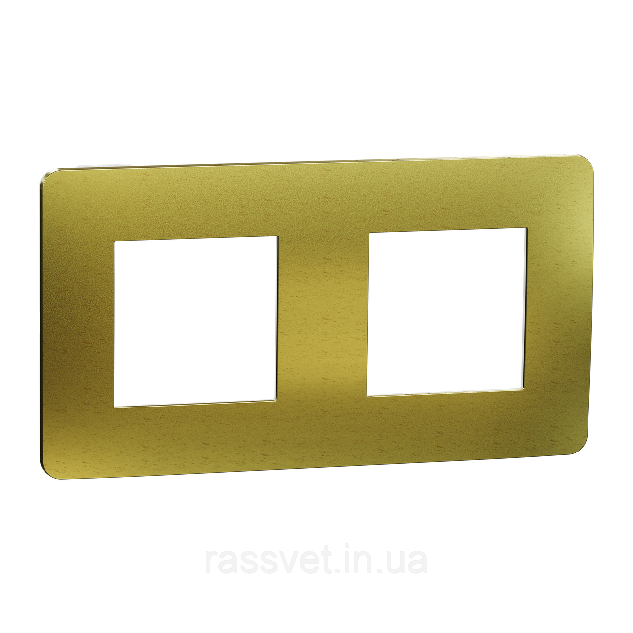 Cover frame, Unica Studio Metal, 2 gangs, gold