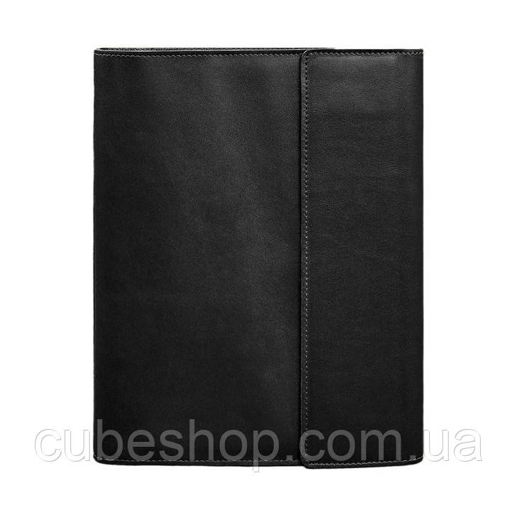 Шкіряна папка для документів А4 "Сімейна" з сегрегатором та файлами (чорна)
