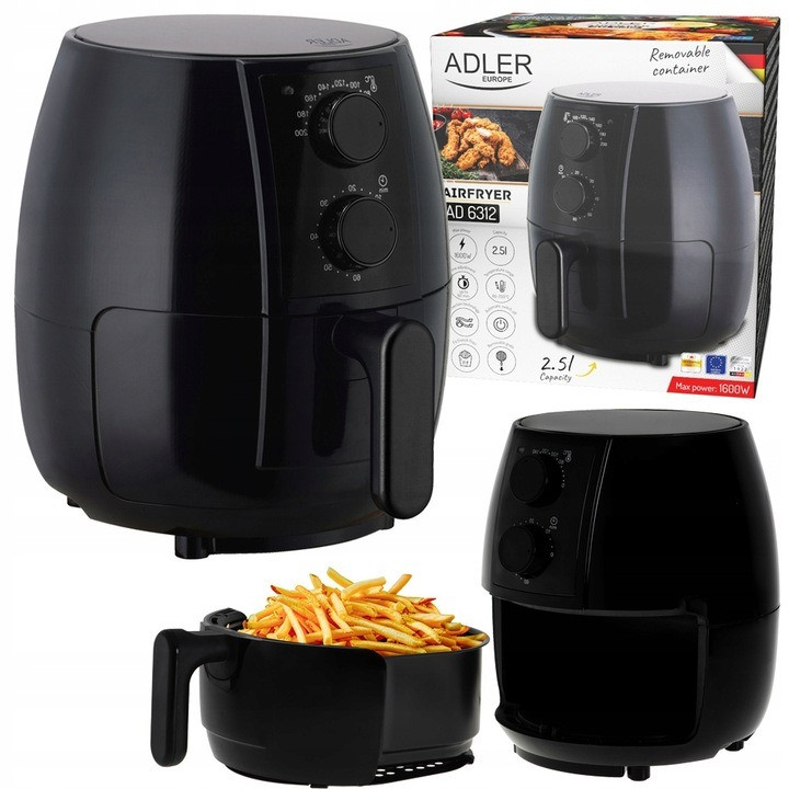 Багатофункціональна електропіч, аерофритюрниця Adler AD 6312 (2.5 л, 1600 Вт, Польща), фото 1