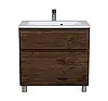 Тумба Акцент каштан підлогова 100 см з умивальником Альфа, фото 3
