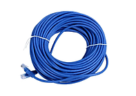 Кабель шнур Мережевий кабель (патч-корд) LAN Cat 5e 15m Blue