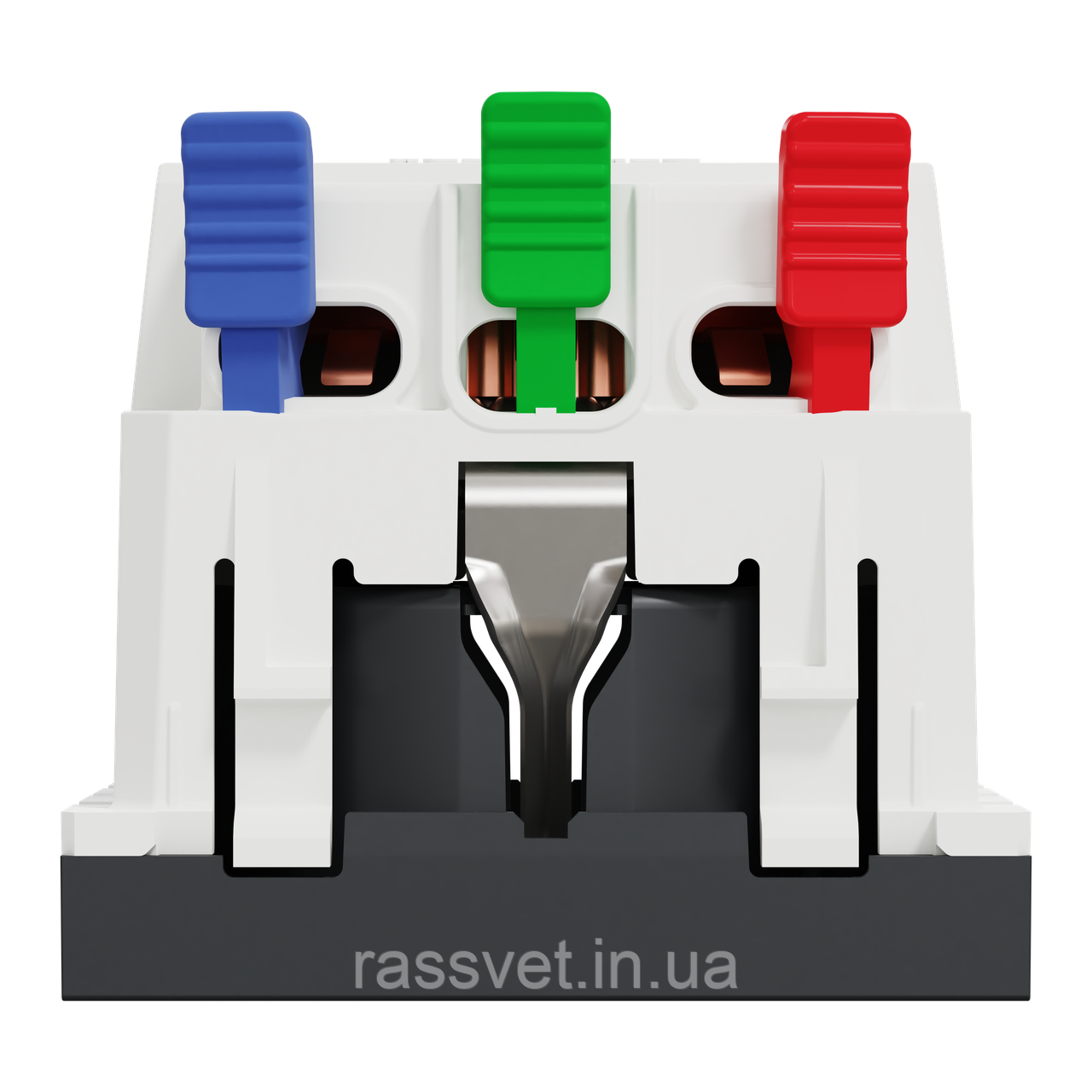Розетка з з/к, зі шторками, 16А, самозажимні клеми, антрацит