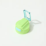 Великий стакан із ручкою та трубочкою + спортивна пляшка з трубочкою + пляшка з кришкою набір 3 в 1 Салатовий, фото 4