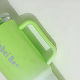 Великий стакан із ручкою та трубочкою + спортивна пляшка з трубочкою + пляшка з кришкою набір 3 в 1 Салатовий, фото 6