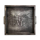 Піднос дерев'яний 30х30 Love сірий вінтаж хрп132х323сва, фото 2