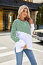 Жіночий світшот-светр оверсайз у смужку, фото 4