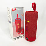 Портативна Bluetooth колонка TG619C FM-радіо USB/TF з ремінцем, гучна блютуз колонка. Колір: червоний, фото 4