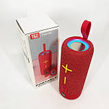 Портативна Bluetooth колонка TG619C FM-радіо USB/TF з ремінцем, гучна блютуз колонка. Колір: червоний, фото 7