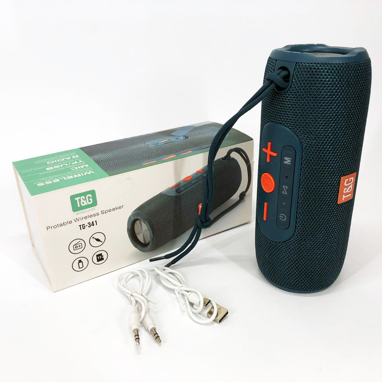 Портативна колонка Bluetooth TG341 зі шнурком, Бездротова колонка портативна потужна. Колір: синій, фото 1