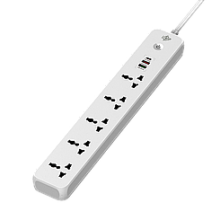 Мережевий фільтр (подовжувач) LP (5x220V-2500W, 1xUSB-38W/PD/QC3.0, 1xType-C 20W, 1xUSB 18W)