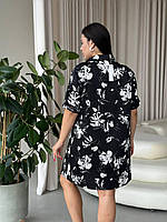 Чорна ночнушка. Одяг для дому. Нічна сорочка на ґудзиках., фото 6