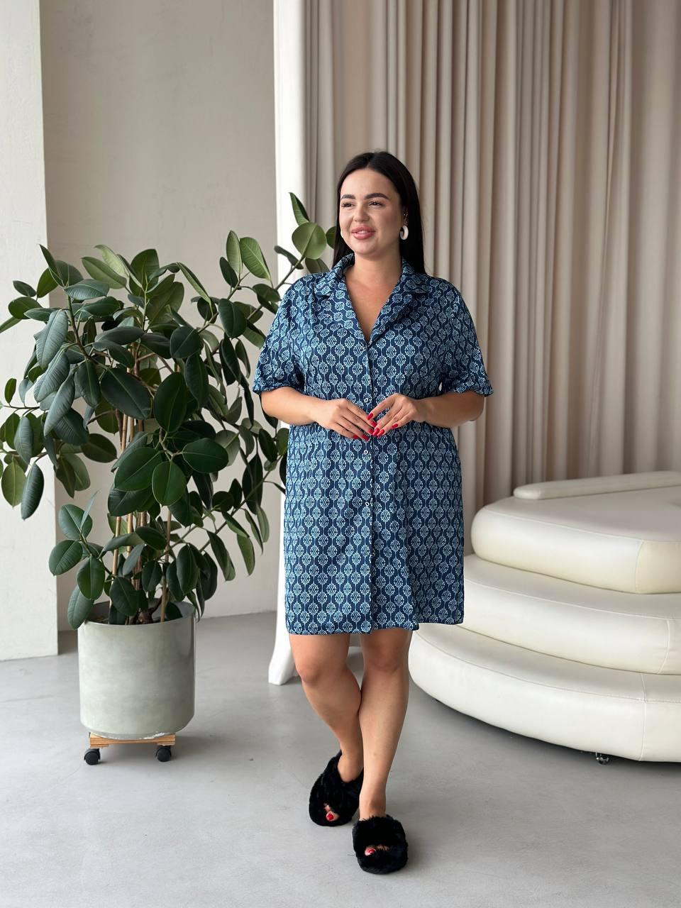 Модна нічна сорочка. Одяг для дому і відпочинку. Ночнушка на ґудзиках., фото 1