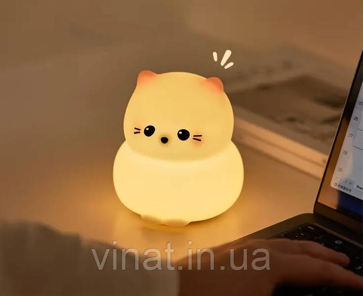 Силіконовий нічник світильник Guardian Kitty Кошеня-Охоронець