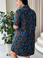 Квіткова нічна сорочка. Легкий одяг для дому. Ночнушка жіноча на ґудзиках., фото 3