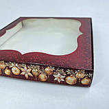 Коробка для пряника, 200*200*30 мм, з вікном, "Червоний оксамит", фото 3