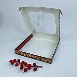 Коробка для пряника, 200*200*30 мм, з вікном, "Червоний оксамит", фото 2