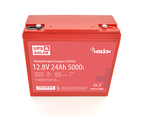 Літій-залізо-фосфатний акумулятор Merlion LiFePO4 12.8V 24AH (166x175x125) до 5000 циклів