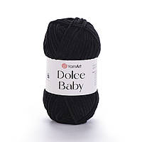 Yarnart DOLCE BABY (Дольче Бейбі) №742 чорний (Пряжа плюшева, нитки велюр для в'язання)