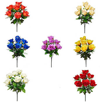 Букет троянди на 7 голів С-310 (14 шт./уп.) продається упаковкою Штучні квіти оптом