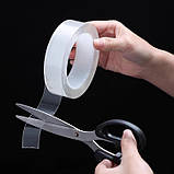 Універсальна прозора двостороння клейка стрічка Double Side Tape 500 см, фото 3