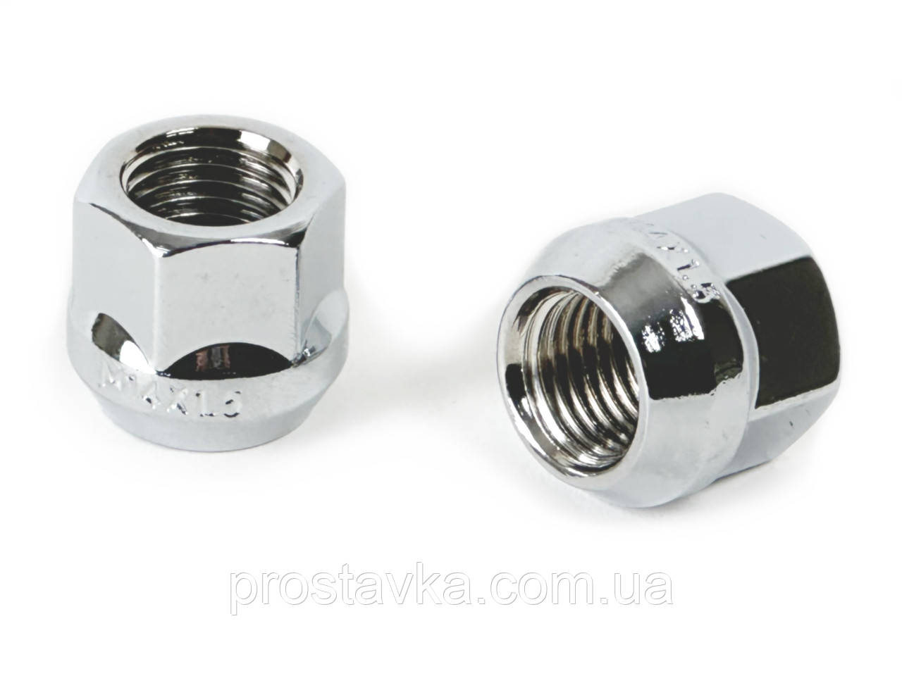 Гайка колісна 400048 Cr D17 Cr M14X1,50 Хром висота 20 мм Конус із виступом., відкр., кл.19 мм, фото 1