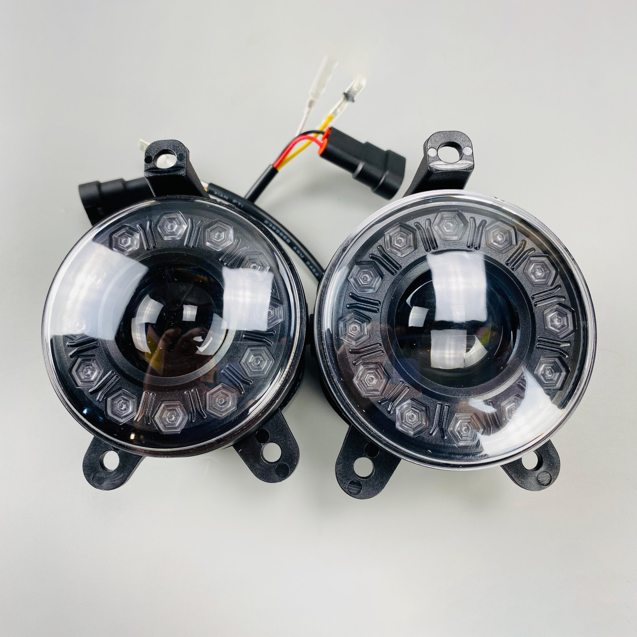 Світлодіодні протитуманні фари 6000LM 3.5 дюйма з ДХО білий оранжевий Led протитуманки IP67 ВАЗ, фото 1