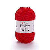 Yarnart DOLCE BABY (Дольче Бейбі) №748 червоний (Пряжа плюшева, нитки велюр для в'язання)