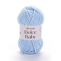 Yarnart DOLCE BABY (Дольче Бейбі) №749 блакитний (Пряжа плюшева, нитки велюр для в'язання)