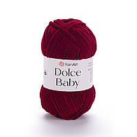 Yarnart DOLCE BABY (Дольче Бейбі) №752 бордовий (Пряжа плюшева, нитки велюр для в'язання)