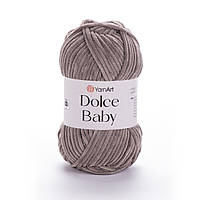 Yarnart DOLCE BABY (Дольче Бейбі) №754 кава з молоком (Пряжа плюшева, нитки велюр для в'язання)