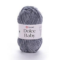 Yarnart DOLCE BABY (Дольче Бейбі) №760 темно-сірий (Пряжа плюшева, нитки велюр для в'язання)