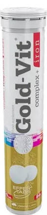 Вітаміни з залізом Gold-Vit complex iron 20 tabs апельсин, фото 1