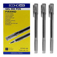 Ручка гелева ECONOMIX Piramid 0,5 мм чорна (E11913-01) 1/12/144
