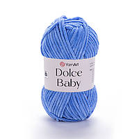 Yarnart DOLCE BABY (Дольче Бейбі) №777 темно-блакитний (Пряжа плюшева, нитки велюр для в'язання)