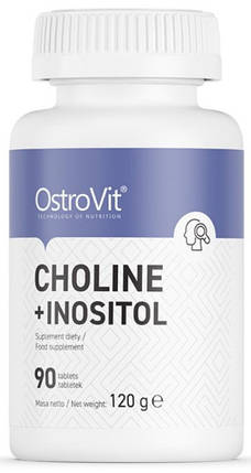Холін Інозитол OstroVit Choline + Inositol 90 tabs, фото 1