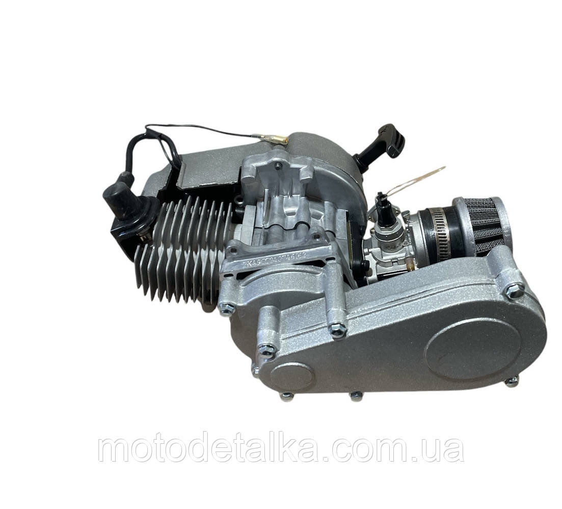 Двигун Pitbike 2T 50c (редуктор No1, карбюратор, нульовик)