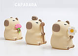 Силіконовий нічник світильник Капібара  з квіткою Capybara, фото 7