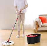 Швабра з відром і автоматичним віджимом 10л, Spin Mop 360, фото 5