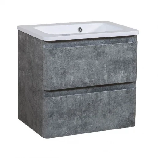 Тумба Акцент сірий мармур консольна 70 см з умивальником Альфа, фото 1