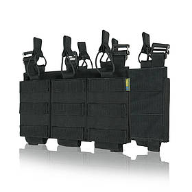 Зʼємна передня панель до плитоноски з підсумками під 3 магазини чорний